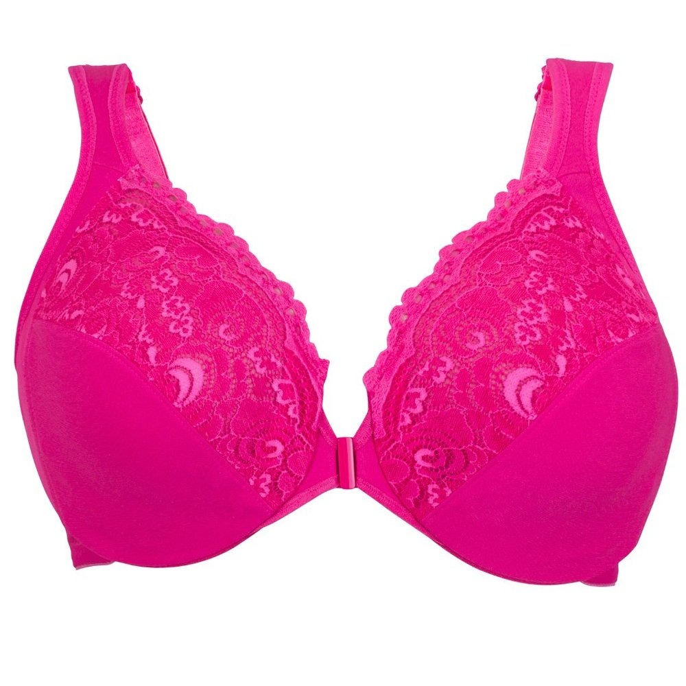 HOT!! PINK Bra 34B (Front-Close) WONDERWIRE Underwire ~WIDE-STRAPS~ NEW SEALED